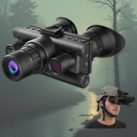 Óculos de Visão Noturna Digital 4K com Zoom 8x, Iluminador IR Ajustável e Kit Completo